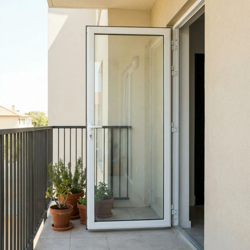 باب بلكونة الوميتال درفة واحدة مفتوح