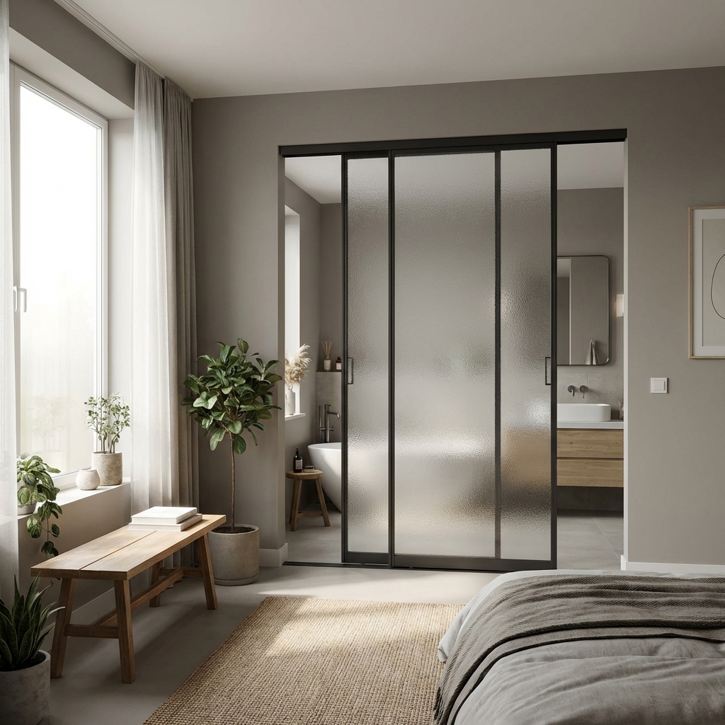 ابواب جرار الوميتال زجاج مطفي