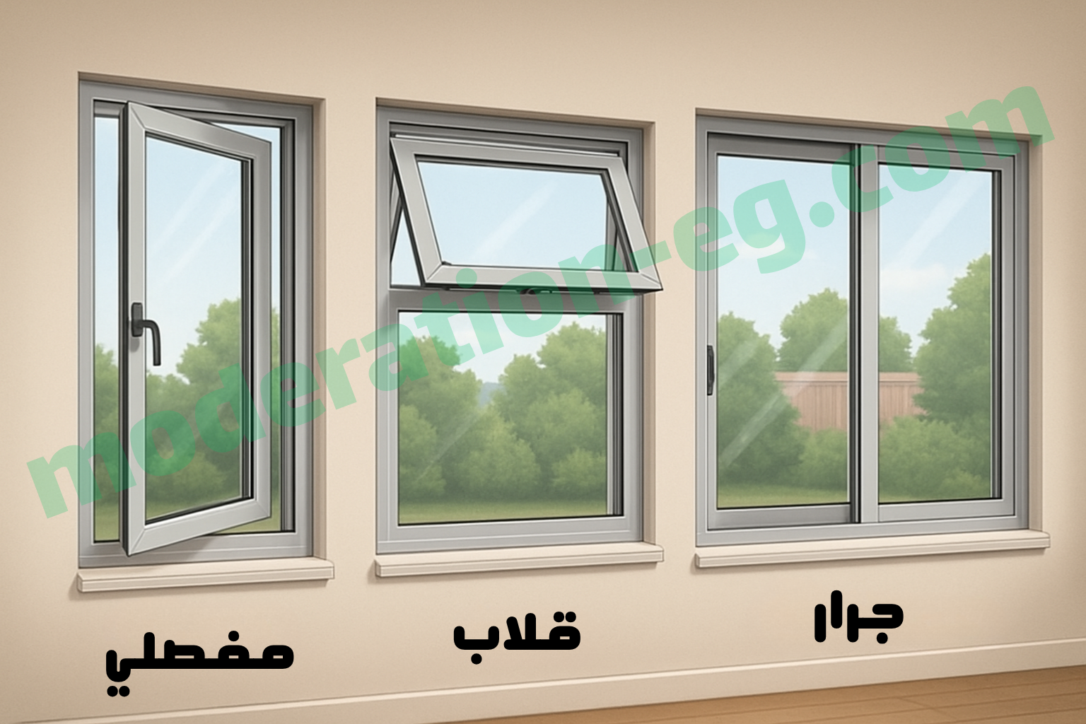 انواع شبابيك الالوميتال